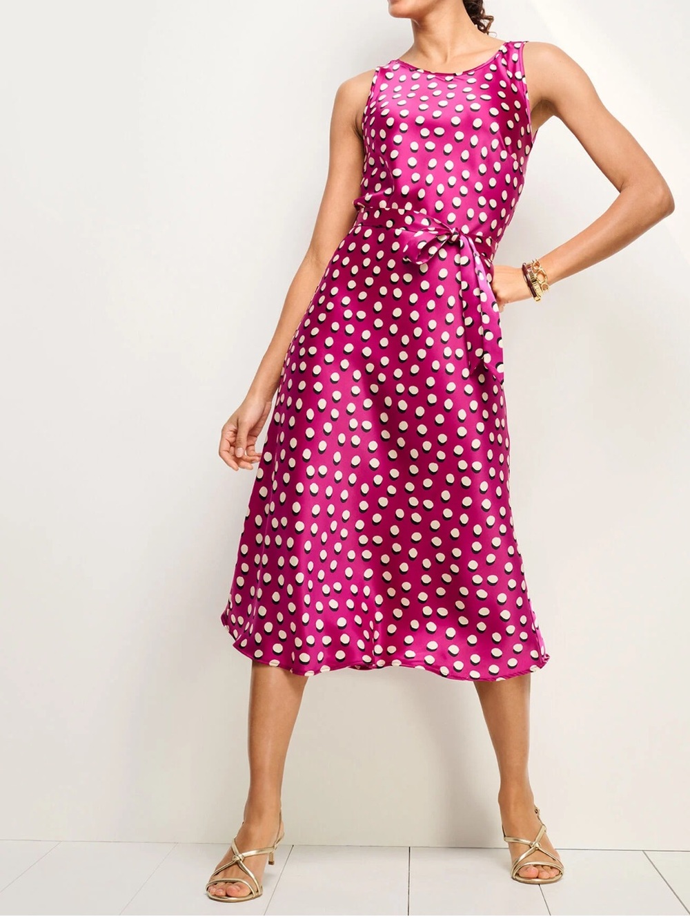Talbots SCATTERED DOT SATIN DRESS